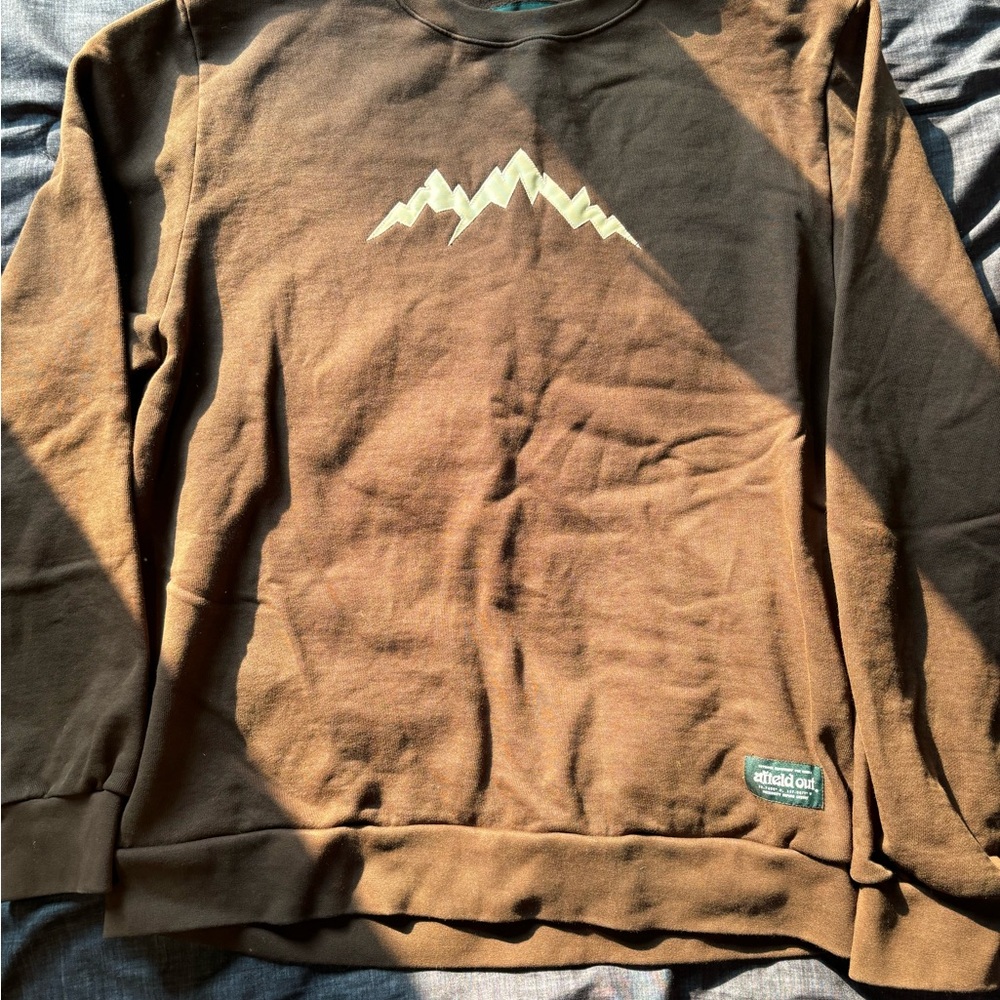 Afield Out Alp Appliqué Brown Pullover Crewneck SS23 Large